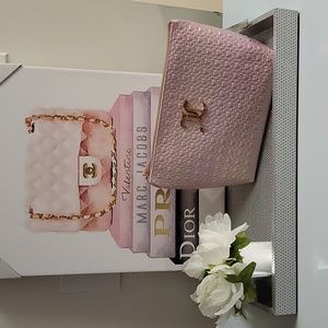 💕Beautiful💕JUICY COUTURE 💖Pink Iridescent Rainbow Travel Cosmetic Case💖